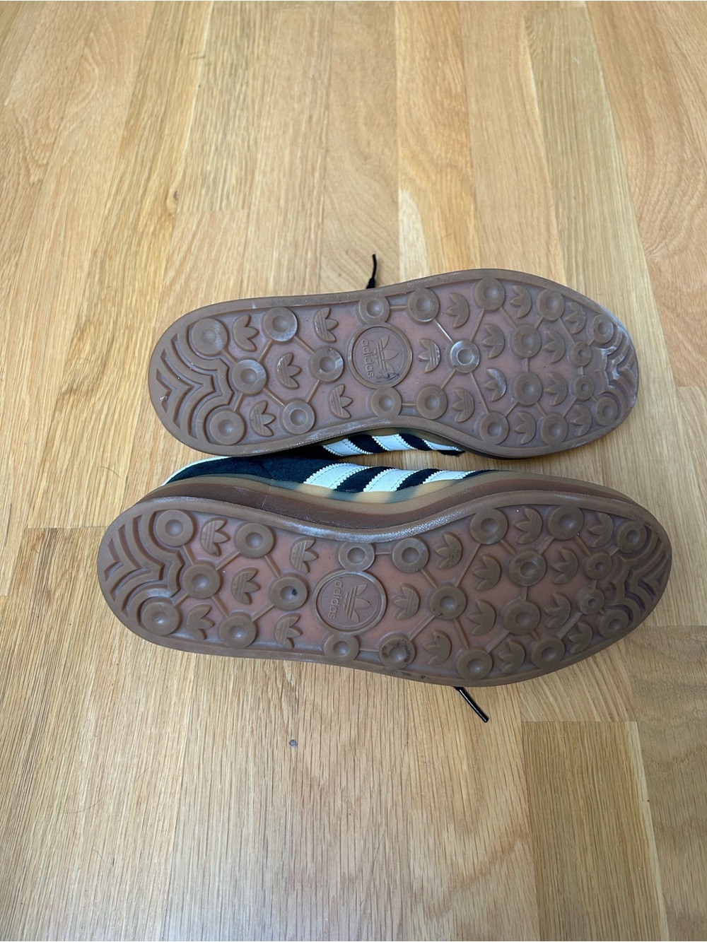 Adidas Gazelle Platform Black Suede Sneakers with White Stripes - Picture 3 of 5